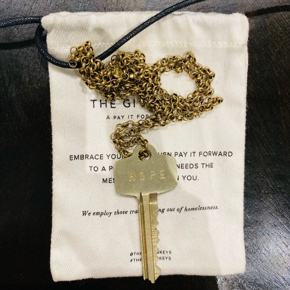 The Giving Key. HOPE 30" chain.